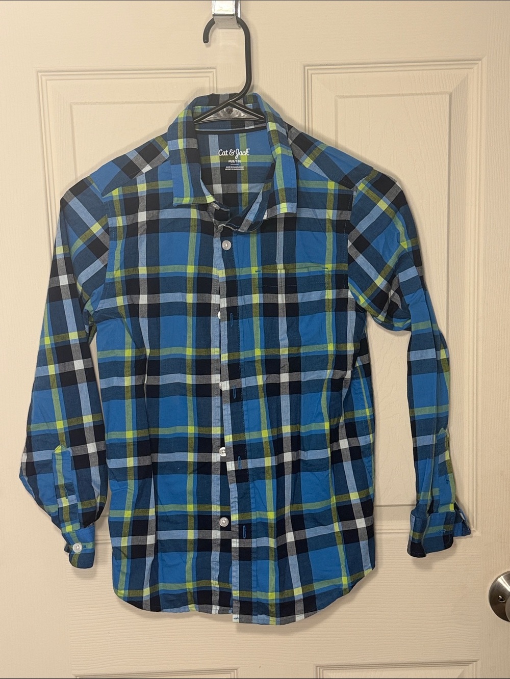 Cat & Jack Blue Plaid Button-Down Shirt for Men